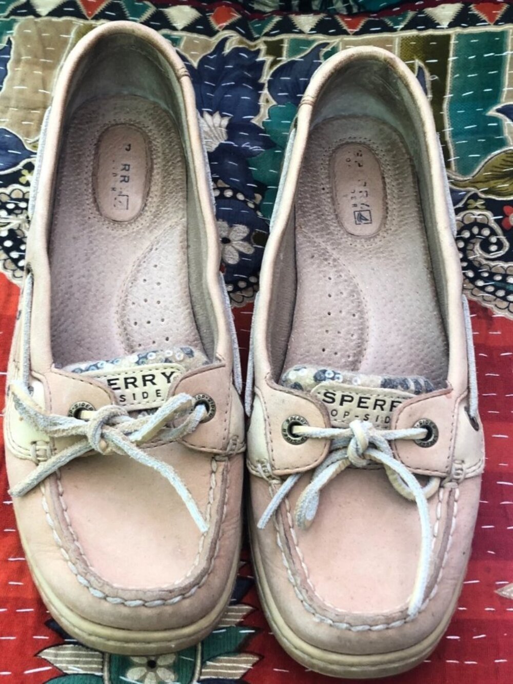 Sperry Top-Sider Angelfish Womens 7M Boat Shoes Loafers Leopard, subtle sequins - Picture 11 of 15